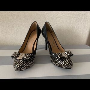 Ferragamo Black Studded Heels Size 7